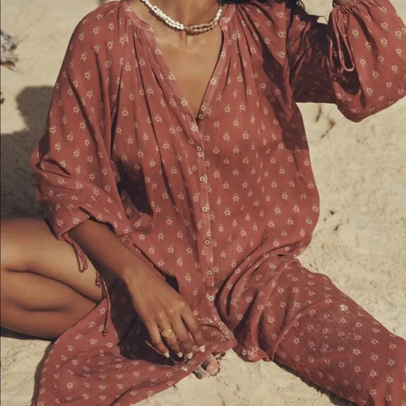 🏝️ Spell Utopia Button Through Midi Dress in Berry - Picture 6 of 12